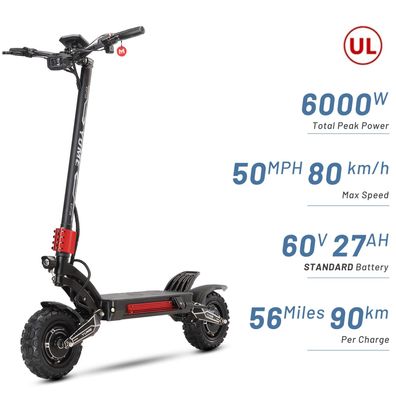YUME Raptor(NO ABE) Faltbarer E-Scooter 3000W*2 Motor 60V27Ah 11 Zoll Offroad-Reifen