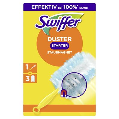 Swiffer 8700216676977 Swiffer Staubmagnet Starter-Set, 1 Handgriff + 3 Tücher