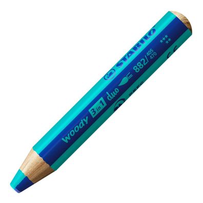 Stabilo 882/405-470 Stabilo Multitalentstift woody 3 in 1 duo, ultramarin/türkis