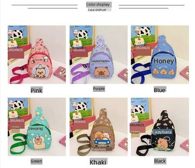 Kinder Brusttasche Cartoon Capybara Geldbörse für Jungen und Mädchen