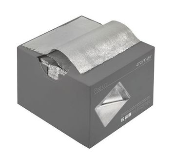 Aluminiumfolie Comair Alu-Strähnen-Folie Pop up 15 my 12,7 x 27,3 cm silber 500 Blatt