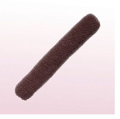 Bun-Rolle Comair mit Druckknopf braun, rund, lang 4 x 22 cm, 14 g