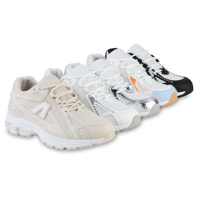 VAN HILL Damen Laufschuhe Sportschuhe Schnürer Sportlich Profil-Sohle Schuh 841566