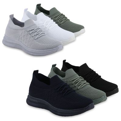 VAN HILL Damen Laufschuhe Sportschuhe Sportliche Strick Profil-Sohle Schuhe 841679