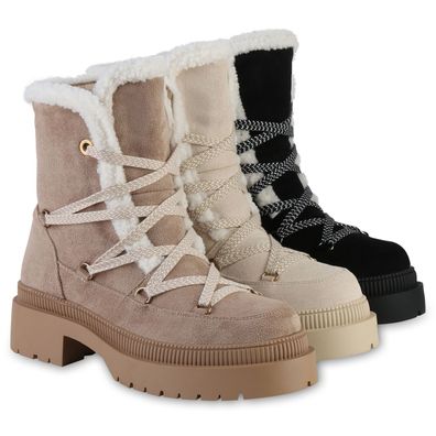 VAN HILL Damen Leicht Gefüttert Schnürstiefeletten Stiefeletten Schuhe 841472