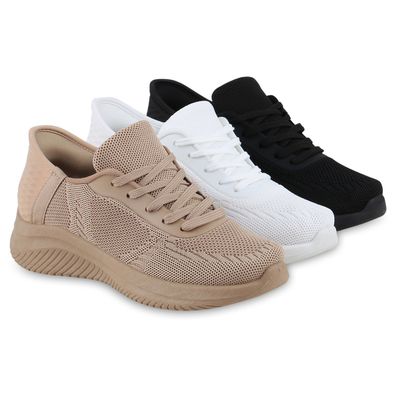 VAN HILL Damen Laufschuhe Sportschuhe Sportliche Strick Schuhe 841669