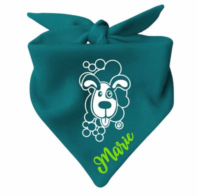 Dreieck Hundehalstuch personalisiert mit Namen und Design Welpe Bello