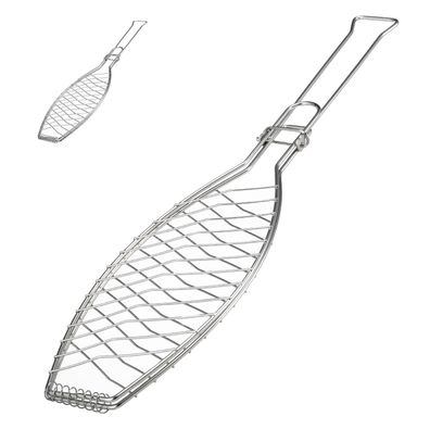 bremermann Fischgriller, klappbarer Griff, Fischbräter, einzeln oder im 2er-Set
