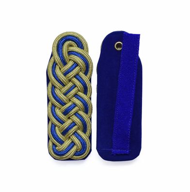 Schultergeflechte - gold/blau/gold