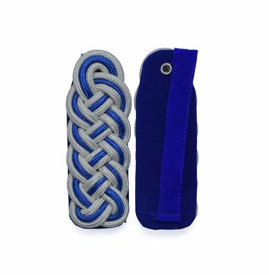 Schultergeflechte - silber/blau/silber