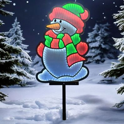 LED-Schneemann IP44 Infinity Effekt 318 SMD LED 40 + 50cm Erdspieß 36348