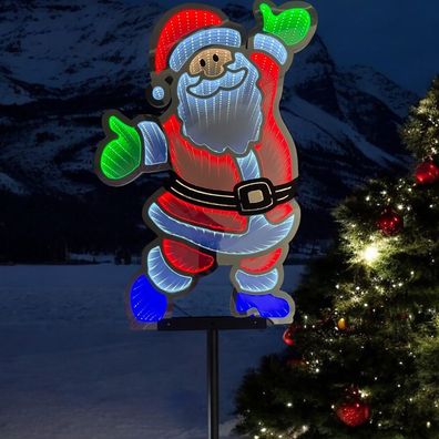 LED-Weihnachtsmann IP44 Infinity Effekt 444 SMD LED 60 + 50cm Erdspieß 36349