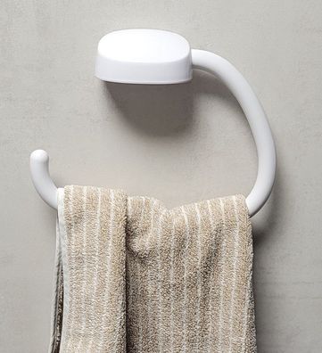Uno Handtuchring Handtuchhalter Weiß Kunststoff "ProduktEconomy"