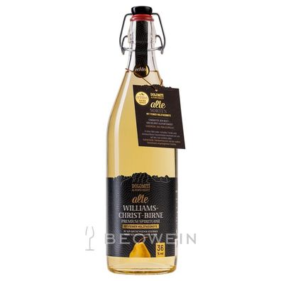 Dolomiti Alte Williams Christ Birne aus dem Holzfass 1,0 l - Obstschnaps