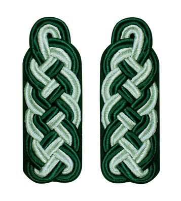 Schultergeflechte - Majorsgeflecht silber/grün (Flachschnur)