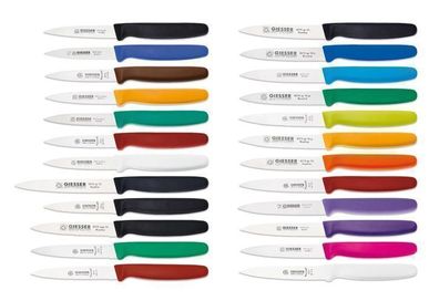 Giesser Messer Gemüsemesser Spickmesser 8 10 12cm mittelspitz Glatt + 3 mm Welle