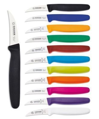 Giesser Messer Schälmesser Tourniermesser Kneipchen 6cm Klinge gebogen 11 Farben