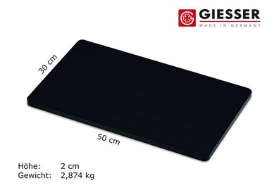 50x30 cm Schneidebrett Messerbrett Küchenbrett Kunststoff Giesser Messer schwarz