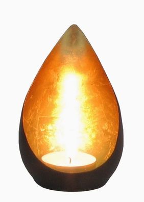 Goldlicht Flame bronze/gold 11 cm, Kerzenständer, Windlicht,
