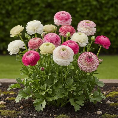 Exotenherz Blumenzwiebeln - Ranunkeln Ranunculus Pastellfarben-Mix (40 Stück)