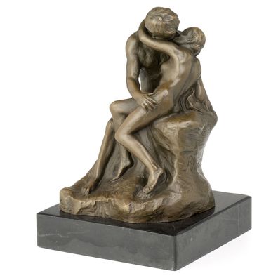 Moritz Bronzefigur Kuss von Rodin Höhe 13,5 cm 1,25 kg Skulptur Statue Antik-Stil his