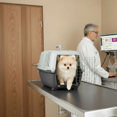 belviona Transportbox aus Kunststoff mit Metalltür und -öffnung, verschiedene Farben