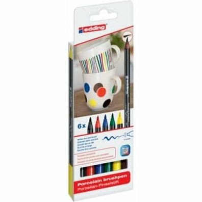 Porzellan-Pinselstift 6er Set Family Colour Edding