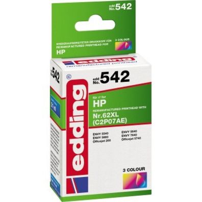 edding Tintenpatrone 18-542 wie HP 62XL EDD-542 ca. 765 Seiten mehrfarbig 21ml