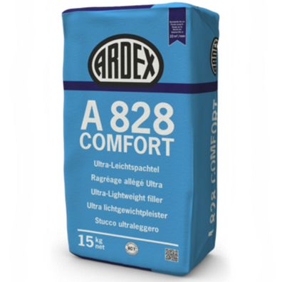 ARDEX A828 Comfort 15kg Wand- & Deckenspachtel Ultra-Leichtsp. Q1-Q4