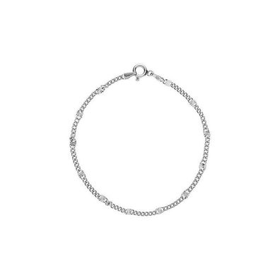 Armkette 16 cm - Silber - Plättchen Muster flach