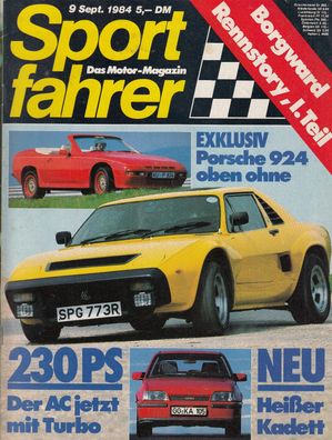 Sportfahrer 9/1984, Porsche 924, Borgward, Kadett, Rallye, BMW, Mercedes