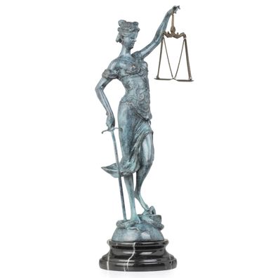 Moritz Bronzefigur Justitia bemalt Höhe 40 cm 2,9 kg Skulptur Statue Antik-Stil histo