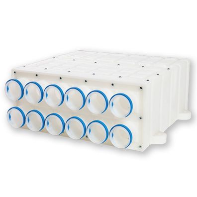 Verteilerbox - 63-160-W Rohranschluss DN 160 Abgänge 12 Stutzen; DN 63 - 80.100.042