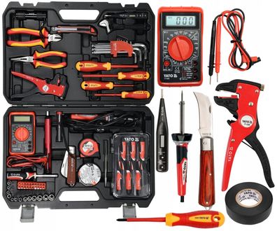 VDE Elektrowerkzeugsatz 68 Teilig, Messgerät + Lötkolben, Werkzeugset