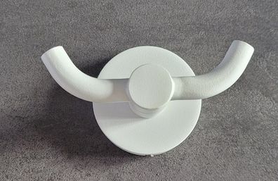 Kosmos White/ Weiss 2-er-Haken Doppelhaken Handtuchhaken Metall pulverbeschichtet
