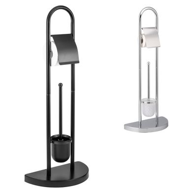 bremermann WC-Garnitur mit Rollen- und Bürstenhalter, schwerer Fuß, freistehend