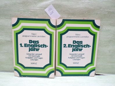 Manz programmierte Lernhilfen Das 1. 2. Englischjahr Lernstoff Grammatik 80er Jahre
