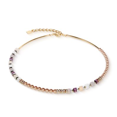 Coeur de Lion Halskette 4354-10-1208 Cubes Evolution Precious Edelstahl goldplattiert