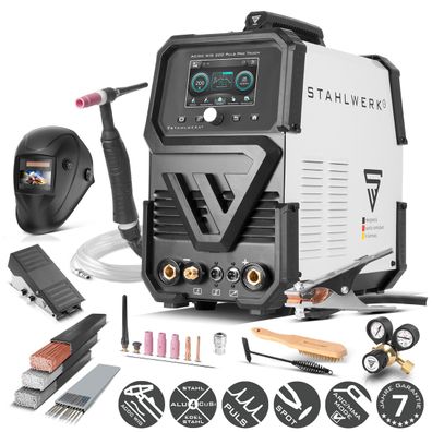 Stahlwerk Schutzgas-Schweißgerät AC/DC WIG 200 Puls Pro Touch Vollausstattung