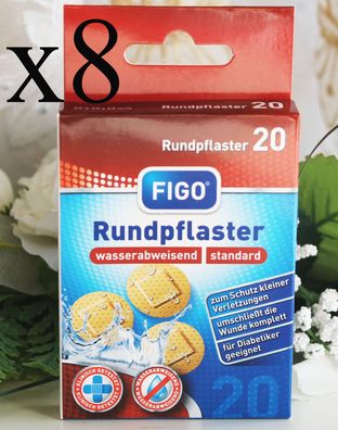 8x20 Stück FIGO runde Wund Pflaster Rundpflaster Ø 25mm Wund Verband MHD 12.2028