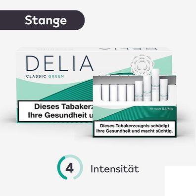 DELIA Classic Green Tabaksticks Stange für IQOS ILUMA, 10x20 Stück
