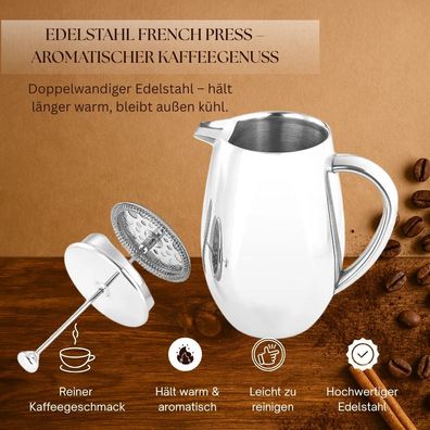 Doppelwandiger Edelstahl-Kaffeekessel für die Zubereitung von handgemachtem