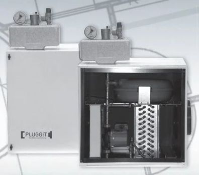 Sole-Erdwärmetauscher mit Energieeffizienzpumpe und Steuerung Pluggit