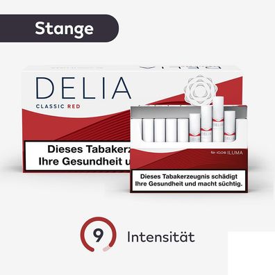 DELIA Classic Red Tabaksticks Stange für IQOS ILUMA, 10x20 Stück
