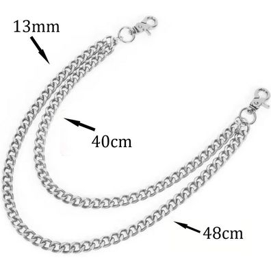 Hosenkette Zweireihige Schlüsselkette Brieftasche Kette Biker Trucker Punk Kette