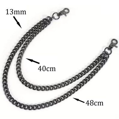 Hosenkette Zweireihige Schlüsselkette Brieftasche Kette Biker Trucker Punk Kette