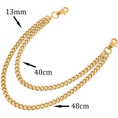 Hosenkette Zweireihige Schlüsselkette Brieftasche Kette Biker Trucker Punk Kette