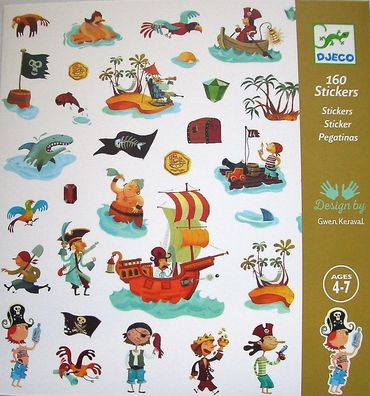 DJECO*Kinder*160 * Deko*Sticker*Aufkleber*Piraten*