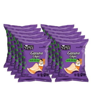 10 x 57 g SAMAI Maniok Cassava Chips mit Meersalz Glutenfrei Paleo Vegan