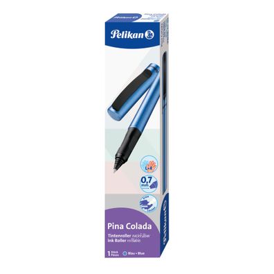 Pelikan 821186 Tintenroller Pina Colada blau + 1 Tintenpatrone Faltschachtel